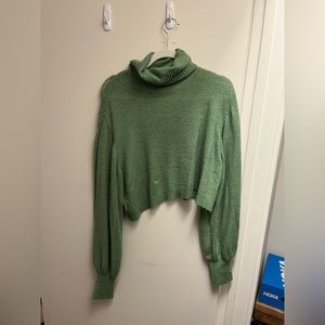 Princess Polly cropped green sweater